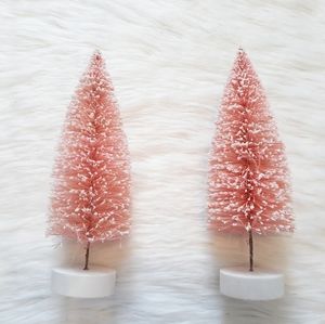 NWOT- set of 2 pink Christmas trees decor